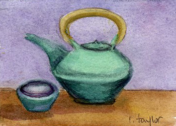 Tea For One  Robin Taylor Madison WI watercolor